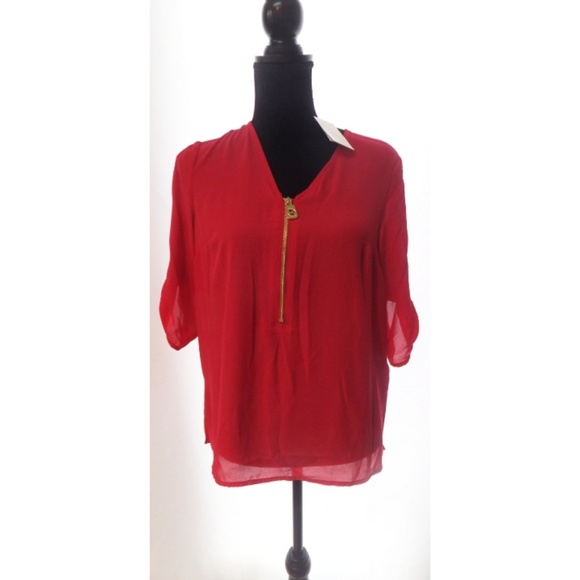 NWT Michael Kors S Raspberry Blouse - Picture 1 of 7